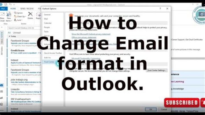 How do I change the format of a message in Outlook?