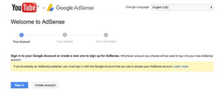 How do I create an AdSense account for YouTube?