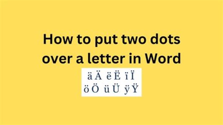 How do you type the double dots over a letter?