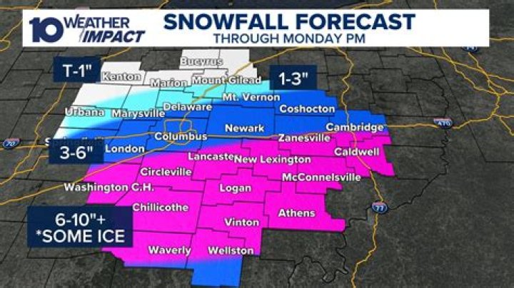 How much snow do we have in Columbus Ohio?