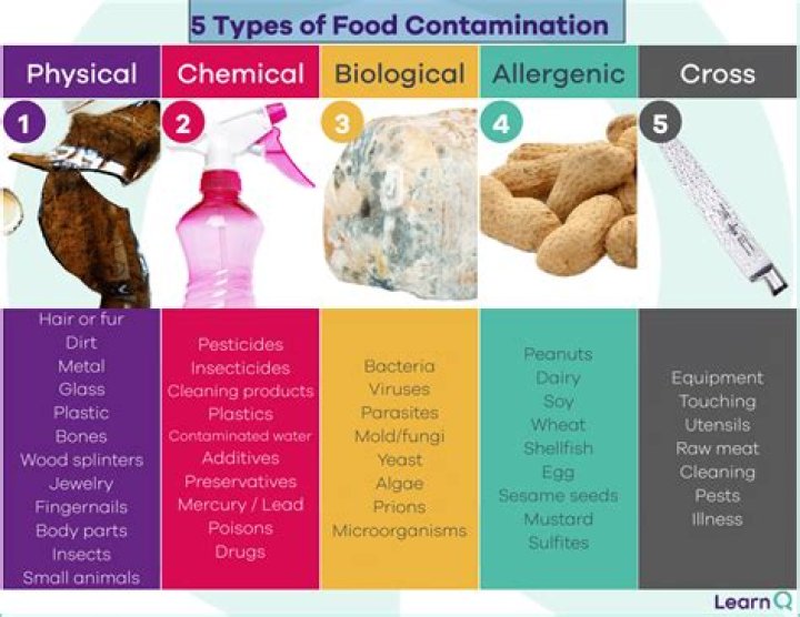 What are four examples of biological contaminants