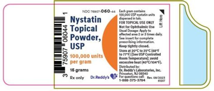 What is Nystatin topical powder used for?