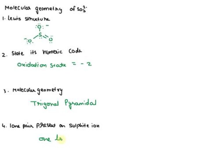 What is the molecular geometry of so3 2?