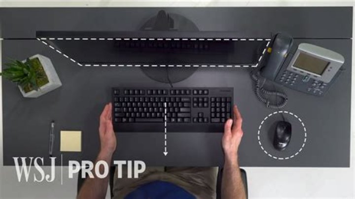 Where should a keyboard be placed on a desk?
